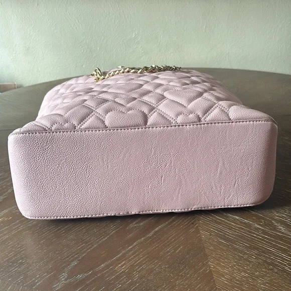 🆑 Betsey Johnson Quilted Puffy Heart Swag Tote. Gray/pink/purple hue Tote Bag - Picture 15 of 17